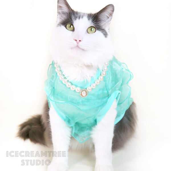 Mint Mermaid Top Dress Outfit Set - Pet Clothing