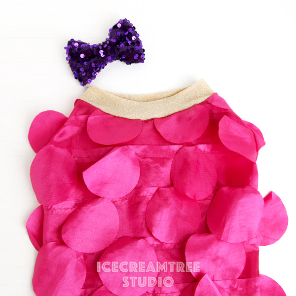 Hot Pink Multi Circle Fringe Party Outfit Set - Pet Clothing