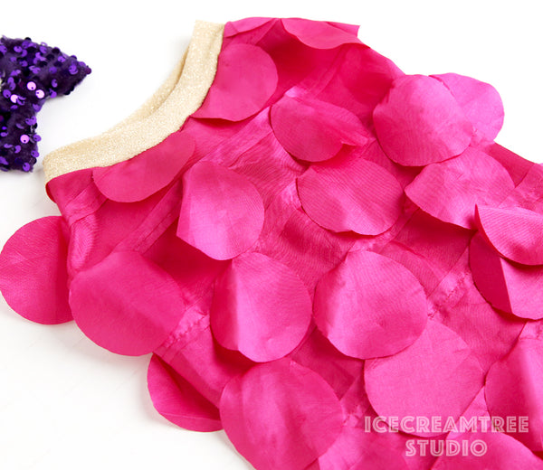 Hot Pink Multi Circle Fringe Party Outfit Set - Pet Clothing