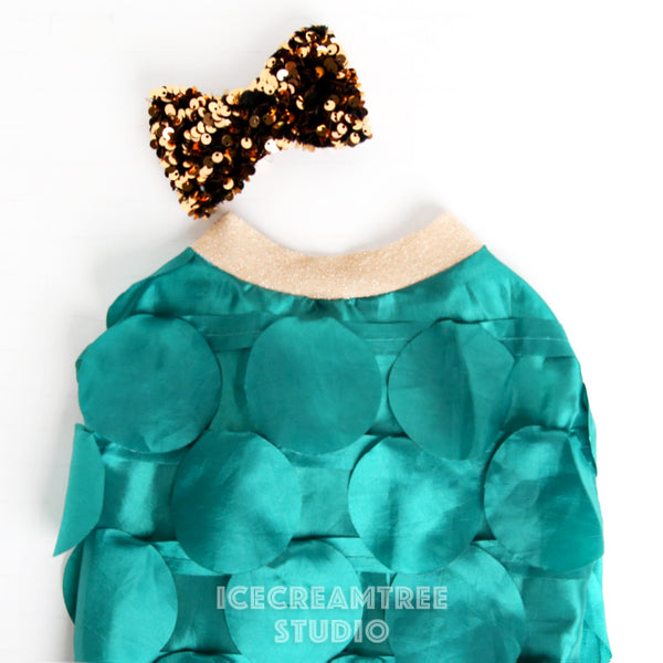 Peacock Green Multi Circle Fringe Party Outfit Set - Pet Clothing