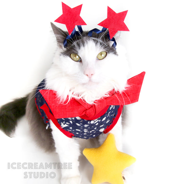 Red White Blue Star Headband - Pet Photo Prop