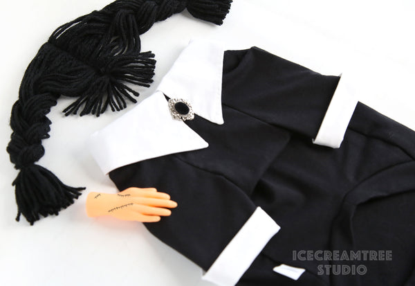 Black Yarn Wig Headband - Pet Photo Prop