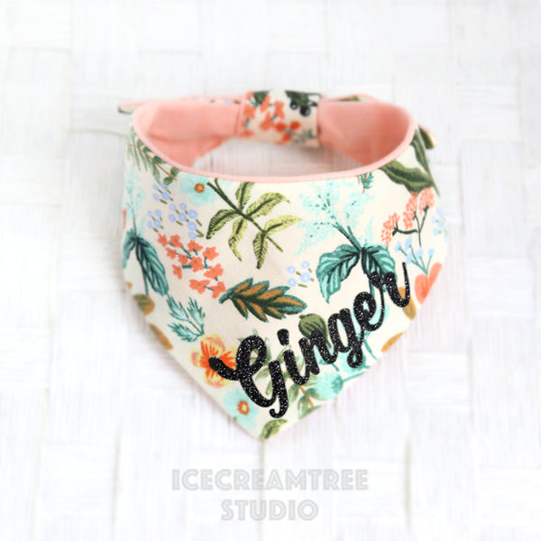 Flower Garden Bandana - Tie on Modern Pet Bandana Scarf