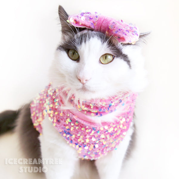 Lavender Sequin Party Outfit Set - Pet Clothing