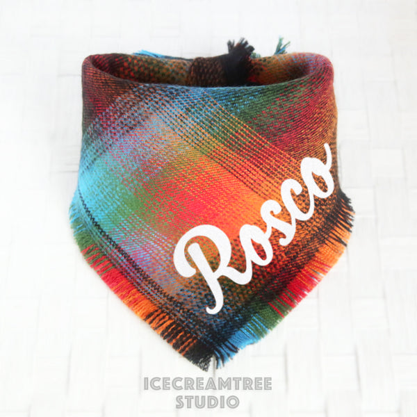 Adventure Awaits Bandana - Tie on Classic Flannel Pet Bandana Scarf