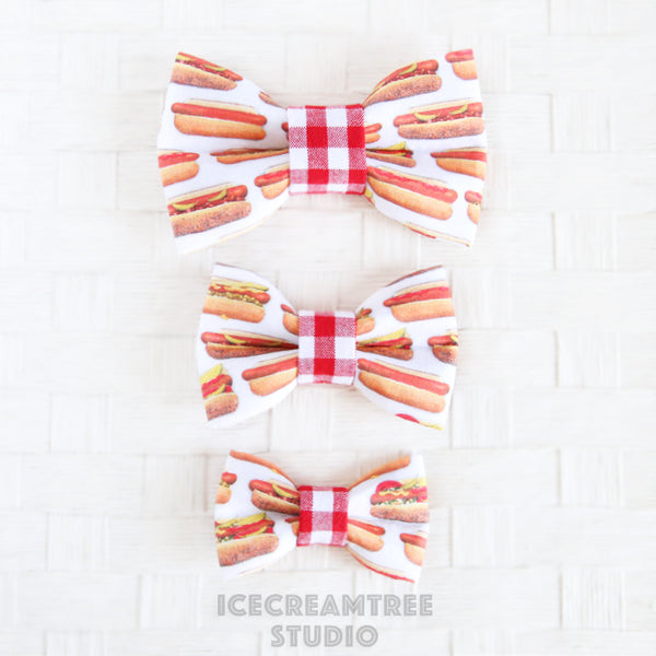 Hot Dog Bow - Collar Slide on Bow