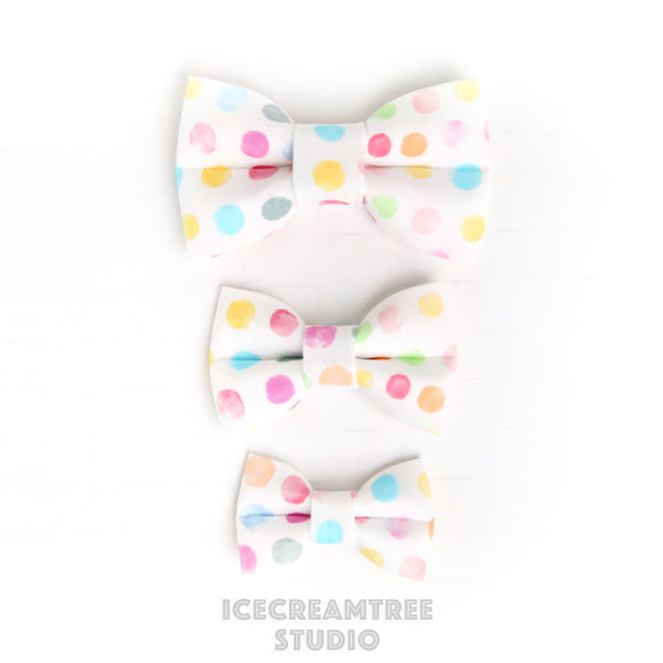 Multi Confetti Bow - Collar Slide on Bow
