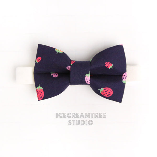 Navy Strawberry Bow Tie - Pet Bow Tie