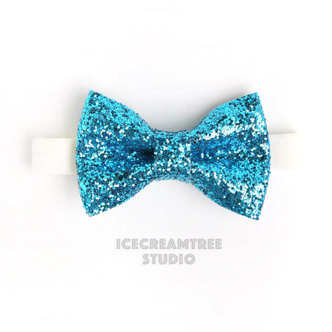 Sparkle Glitter Aqua Blue Bow Tie - Pet Bow Tie