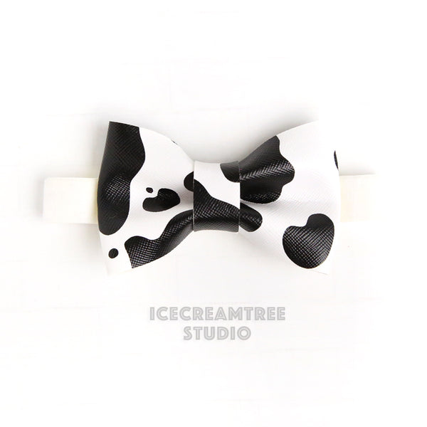 Faux Leather Cow Print Bow Tie - Pet Bow Tie