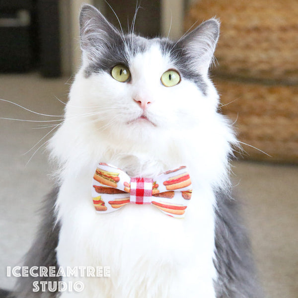 Ketchup and Mustard Bow - Collar Slide on Bow