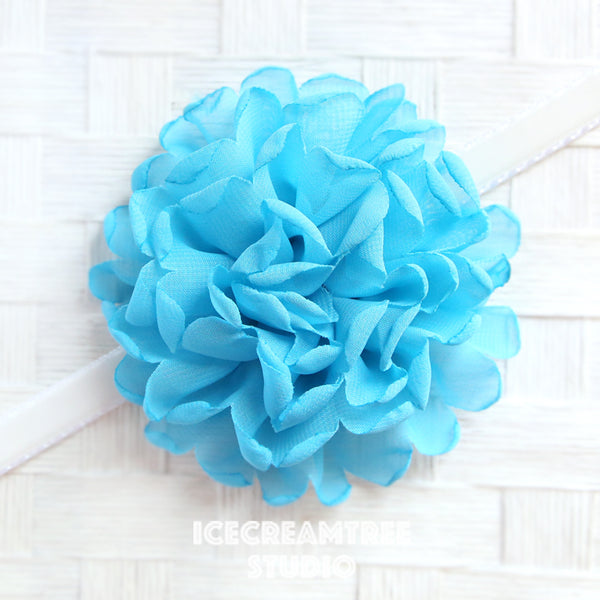Giant Light Blue Bloom Collar Slide On - Large Flower Collar Accessory