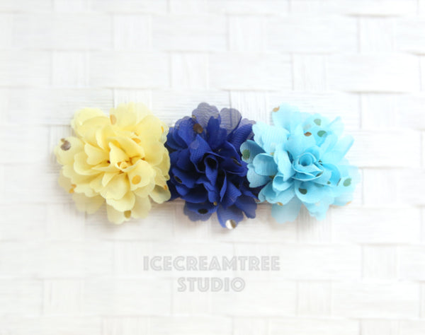 Little Yellow Gold Dot Bloom Collar Slide On - Small Flower Collar Accessory