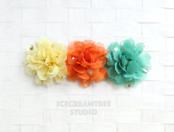 Little Yellow Gold Dot Bloom Collar Slide On - Small Flower Collar Accessory