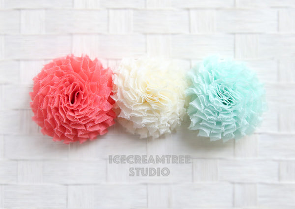 Coral Shabby Bloom Collar Slide On - Small Flower Collar Accessory