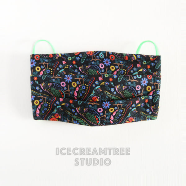 Black Bird Garden Bandana - Tie on Modern Pet Bandana Scarf