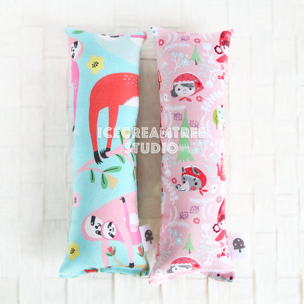 Aqua Sloths / Pink Little Red Riding Hood Catnip Kicker - Large Catnip Toy