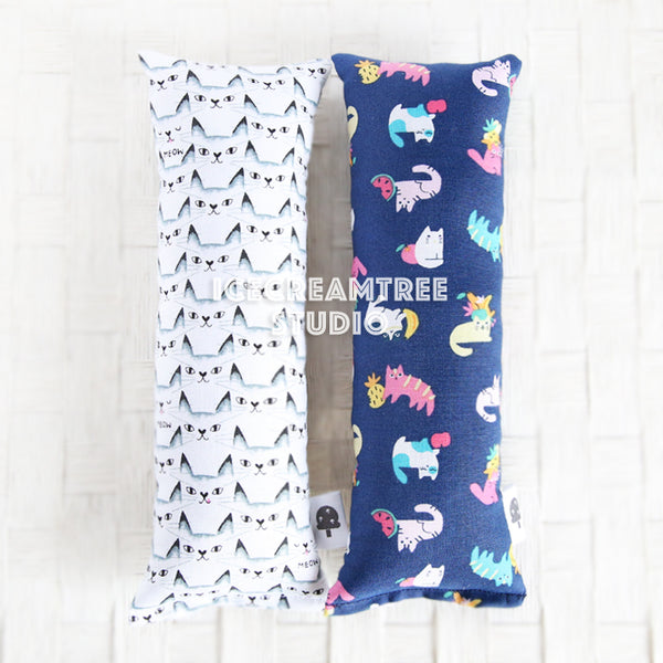 White Kitties / Navy Fruity Kitties Catnip Kicker - Large Catnip Toy