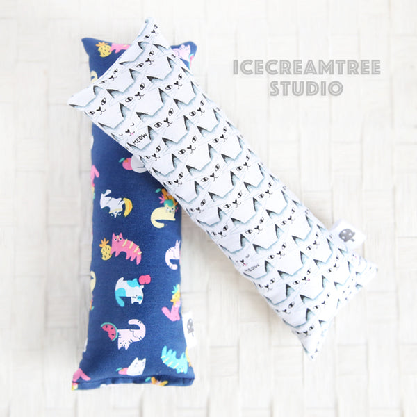 White Kitties / Navy Fruity Kitties Catnip Kicker - Large Catnip Toy