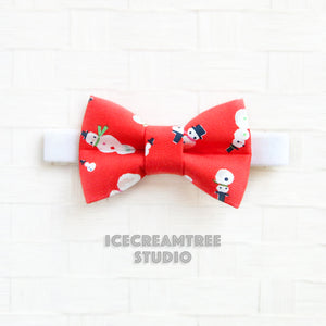 Red Snowman Bow Tie - Pet Bow Tie