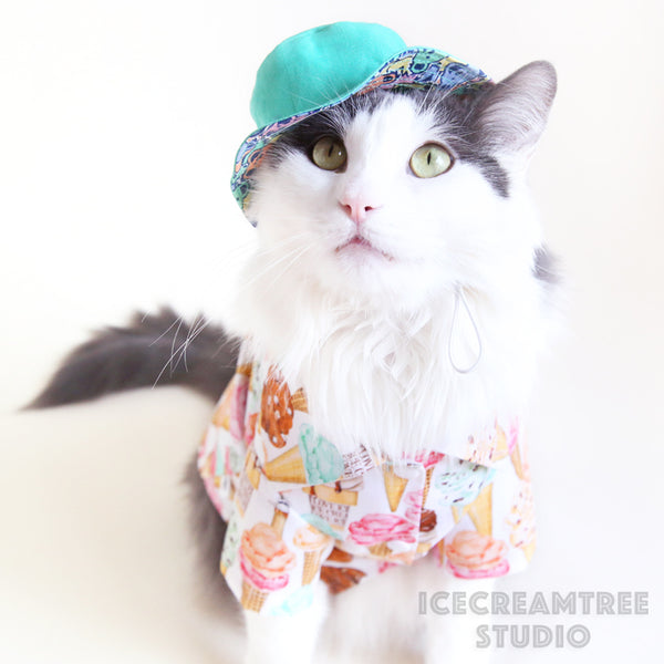 Reversible Dancing Bears Bucket Hat - Pet Petite Hat
