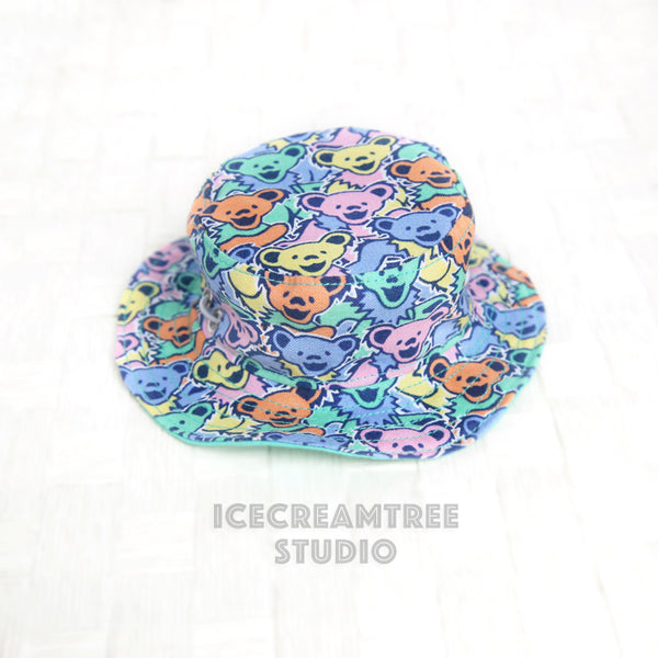 Reversible Dancing Bears Bucket Hat - Pet Petite Hat