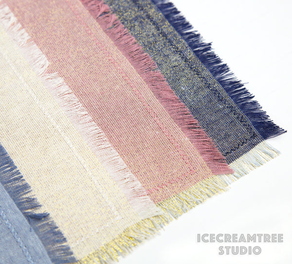 Rose Pink Gold Sparkle Linen Bandana - Tie on Classic Linen Pet Bandana Scarf