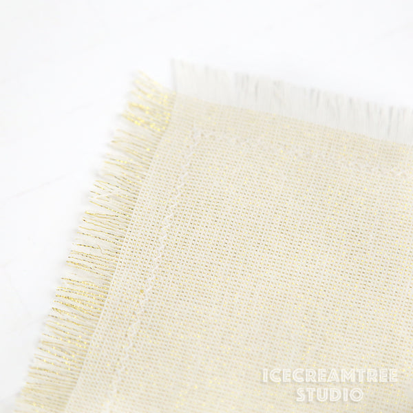 Ivory Gold Sparkle Linen Bandana - Tie on Classic Linen Pet Bandana Scarf