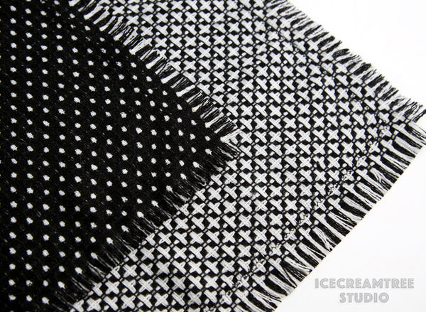 Black White Polka Dot Bandana - Tie on Classic Flannel Pet Bandana Scarf