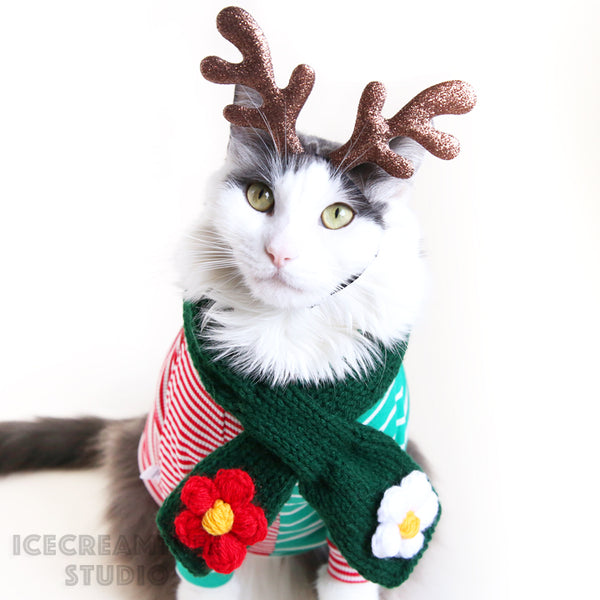 Holiday Antler Headband - Pet Photo Prop