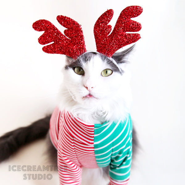 Half and Half Stripe Tshirt Pajama - Pet Clothing