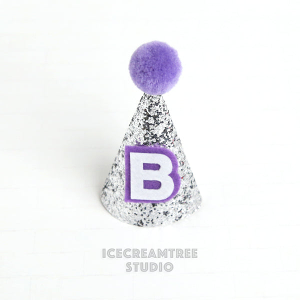Silver Sparkle Base Custom Birthday Hat - Pet Birthday Hat