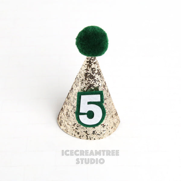 Gold Sparkle Base Custom Birthday Hat - Pet Birthday Hat