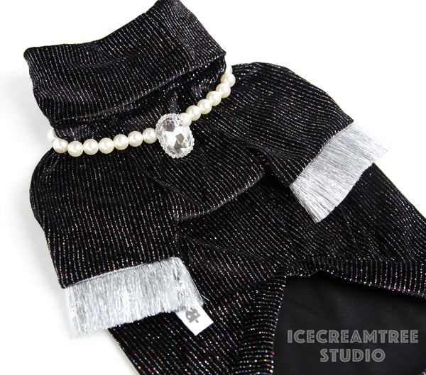 Sparkle Glitters with Fringes Disco Velvet Outfit Set - Pet Clothing