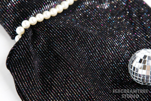 Sparkle Glitters with Fringes Disco Velvet Outfit Set - Pet Clothing