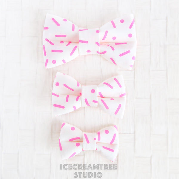 Neon Sprinkle Bow - Collar Slide on Bow