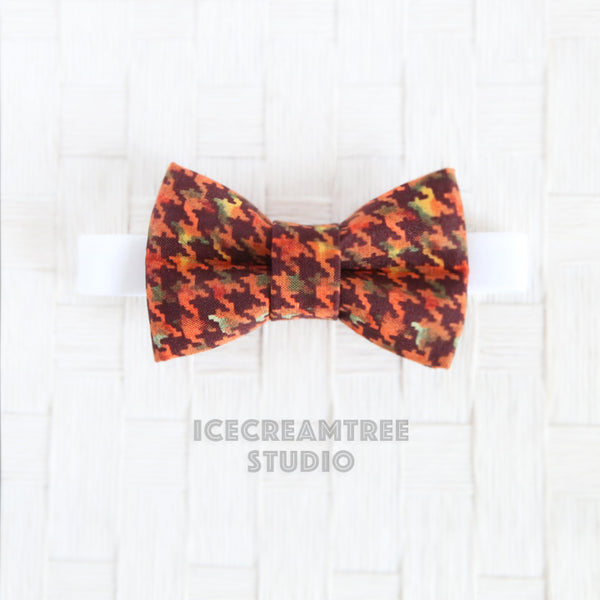 Pumpkin Houndstooth Bow Tie - Pet Bow Tie