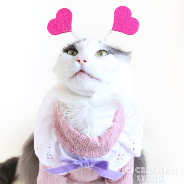 Red/Pink Hearts Headband - Pet Photo Prop