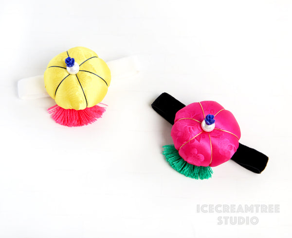 Korean Pumpkin Headband - Elastic Pet Collar