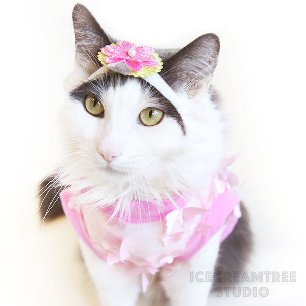 Pink 3D Butterfly Mesh Top - Pet Clothing