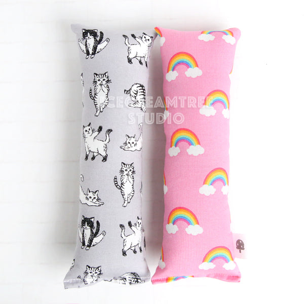 Yoga Cat / Pink Rainbow Catnip Kicker - Large Catnip Toy