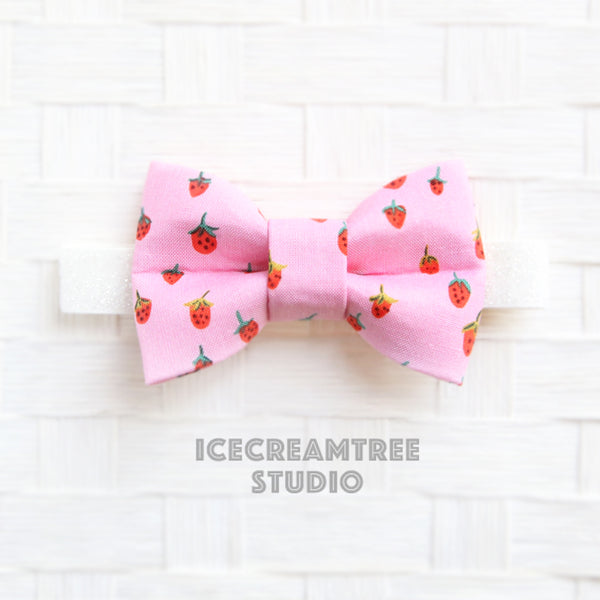 Pink Strawberry Bow Tie - Pet Bow Tie