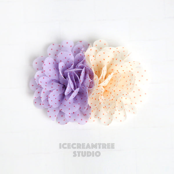 Lavender Cream Double Bloom Flower Collar Slide On - Large Flower Collar Accessory