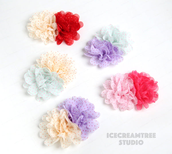 Pink Hot Pink Double Bloom Flower Collar Slide On - Large Flower Collar Accessory