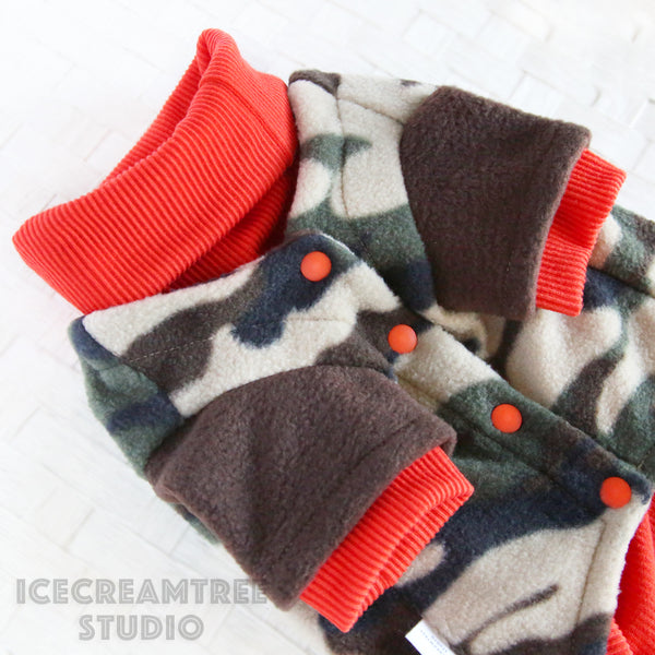 Camouflage Cardigan Sweater Camo Look Outfit - Pet Clothing