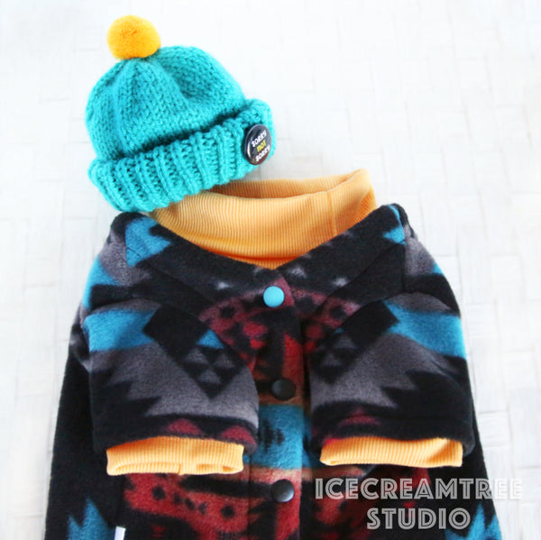 Southwestern Cardigan Sweater Happy Camper Look Outfit - Pet Clothing