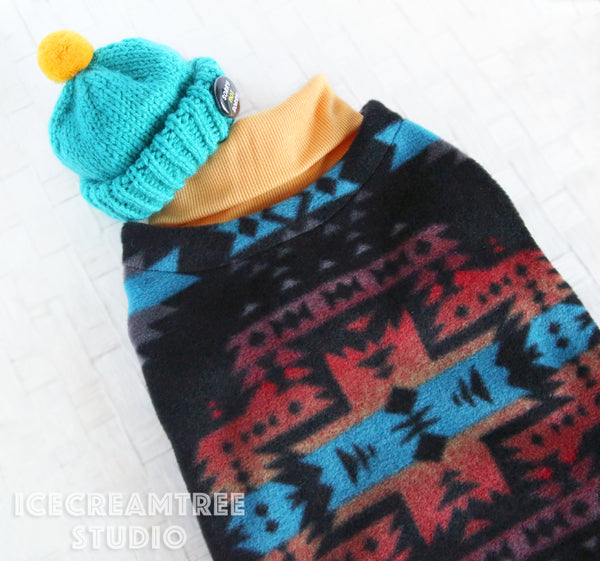 Southwestern Cardigan Sweater Happy Camper Look Outfit - Pet Clothing