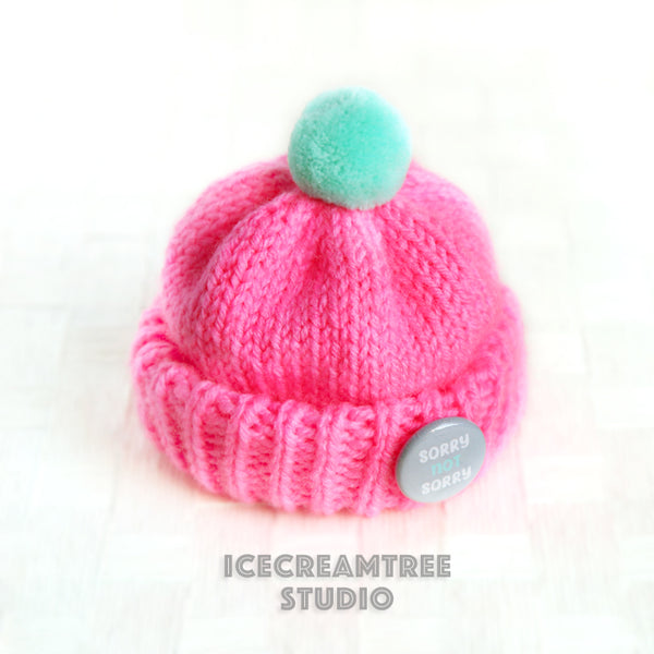 Neon Pink Beanie - Pet Petite Hat