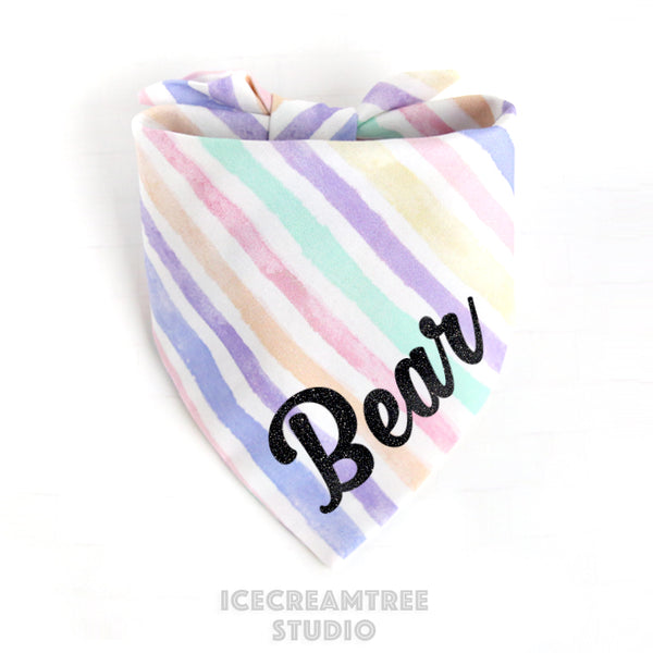 Pastel Stripes Bandana - Tie on Classic Pet Bandana Scarf