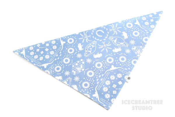Baby Blue Paisley Bandana - Tie on Classic Pet Bandana Scarf